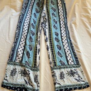 Christian Siriano Women's Medium Wide-Leg Pull-On Pants Boho Resort Vacation Med